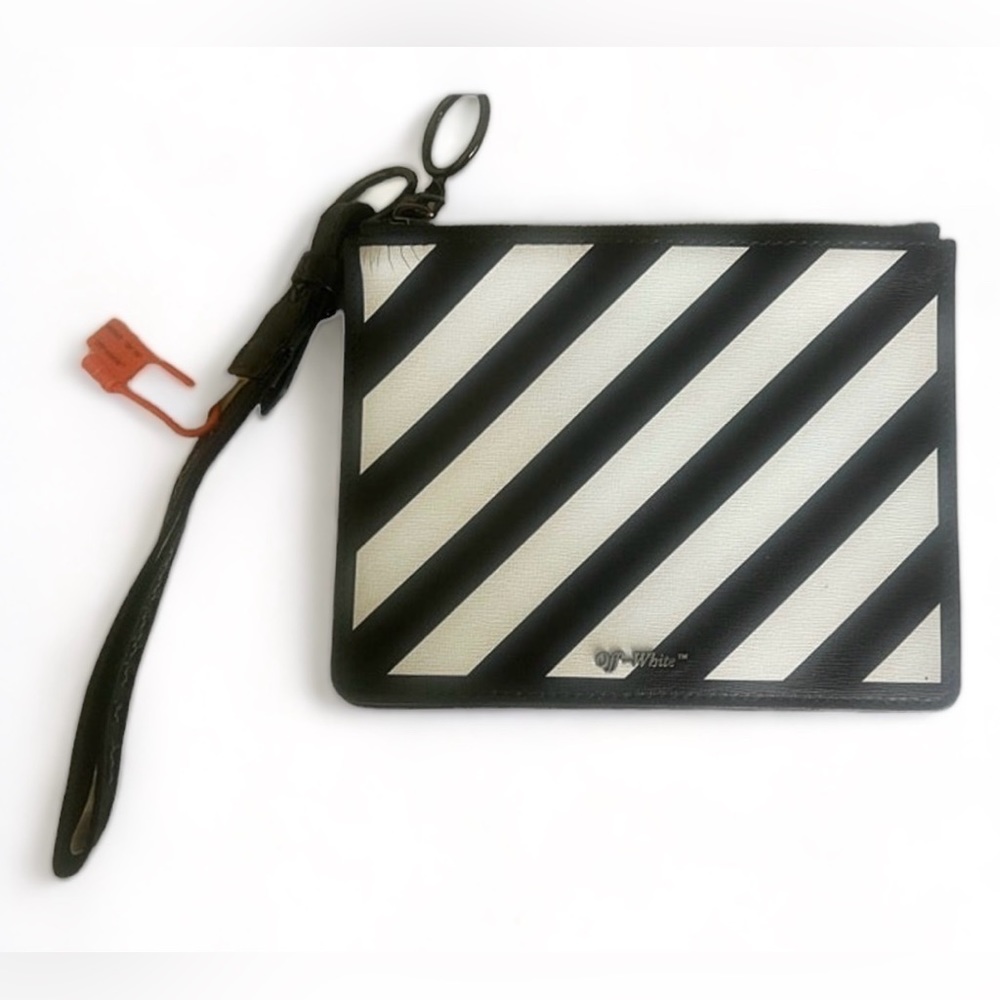 Off-White Black Diagonal Double Flat Pouch